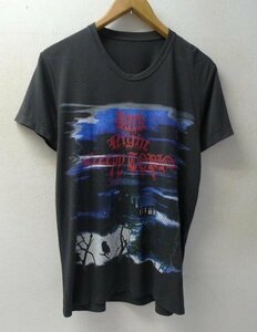 ◆OKIRAKU オキラク アートプリント Tシャツ グレー系 サイズM