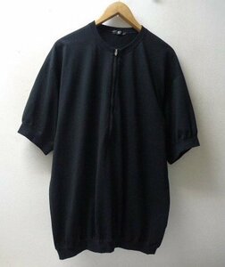 ◆gourmet jeans グルメジーンズ 希少 GR-T206 ハーフジップ オーバーサイズ ニット Tシャツ 黒 サイズF