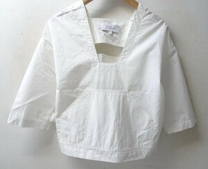 ◆DEREK LAM 10 CROSBY カンガルー ポケット付き シャツ 白 サイズ0