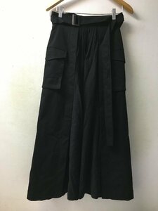 ◆CLANE クラネ ミリタリー　プリーツ　ドッキング　ロングスカート 15109-6061 サイズ2　黒