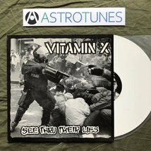 良ジャケ 激レア 白盤 2000年 米国盤 オリジナルリリース盤 Vitamin X カラーLPレコード See Thru Their Lies ハードコア・パンク_画像1