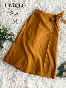 UNIQLOキャメルカラー巻きスカート風ワイドパンツ大きいサイズ体型カバー秋