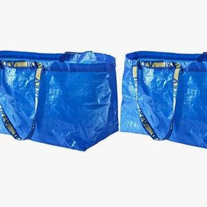 IKEA (イケア) フラクタ キャリーバッグ ブルー Lサイズ (2枚セット) エコバッグ イケア IKEA トートバッグ