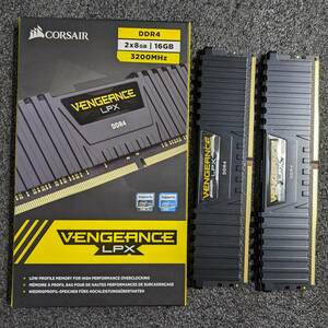 【中古】DDR4メモリ 16GB(8GB2枚組) Corsair VengeanceLPX CMK16GX4M2B3200C16 [DDR4-3200 PC4-25600]