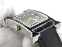 【中古】HERMES Hウォッチ レディース 腕時計 クオーツ SS レザー ブラック ブラック文字盤 HH1.221_画像8