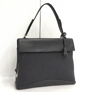 【中古】PRADA ショルダーバッグ ナイロン レザー グレー ブラック B9282