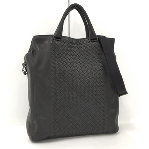 【中古】BOTTEGA VENETA 2WAY ショルダーバッグ イントレチャート レザー ブラック 358957