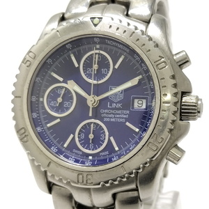 [ used ]TAG Heuer TAG Heuer link chronograph men's wristwatch self-winding watch blue face CT5110