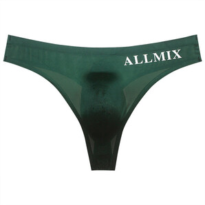 Tバック ビキニブリーフ 下着 メンズ ALLMIX シームレス セクシー ストレッチ 通気性よい 立体感 XL ダークグリーンの画像1