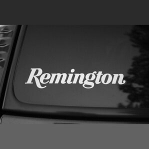 レミントン Remington デカール ステッカー シール 耐水仕様 白文字 150mmの画像1