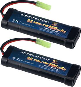 ２個セット　9.6v バッテリー Melasta 9.6V ニッケル水素バッテリー 2本入り 1600mAh 東京マルイ 電動ガン