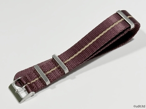  rug width :22mm gloss having . high quality NATO strap wine red / beige stripe wristwatch belt [chu-da- Omega TAG Heuer correspondence ]DC