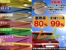 切売ミラーフィルム (大) 赤 断熱 率80% 幅1m長さ1m～ 業務用 切り売り 鏡面カラーフィルム マジックミラー 窓ガラス ウインドウ レッド_画像3