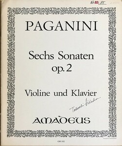 パガニーニ ６つのソナタ (ヴァイオリン＋ピアノ) 輸入楽譜 Paganini Sechs Sonatas Op.2 Violin und Klavier 洋書
