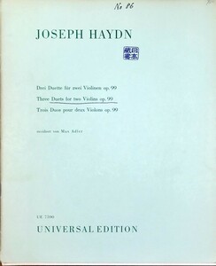 ハイドン 3つの二重奏曲 Op.99 (ヴァイオリン二重奏) 輸入楽譜 HAYDN 3 Duos Op.99 洋書