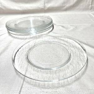 ガラスディナープレート　5枚　クリアガラス　大皿（3470）