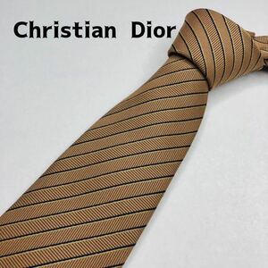 Dior Dior necktie high brand stripe Brown high class silk 100%