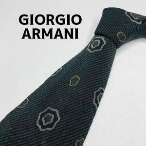 ARMANI アルマーニ　ネクタイ　ブラック総柄　高級シルク100%