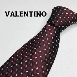 VALENTINOヴァレンティノ ネクタイ　ハイブランド　ワインレッド　高級シルク100%