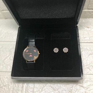 [ прекрасный товар ]EMPOLIO ARMANI Armani наручные часы серьги комплект женский AR80022 кварц черный 