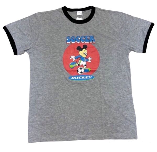 新品未使用 サッカーミッキー リンガーTシャツ