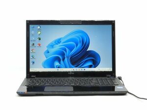 最新Win11Pro/カメラ内蔵/HDMI/USB3.0/中古/15.6型/薄型ノートPC/新品SSD256/8GB/3世代i3/FMV　AH45/J　MSOffice2021搭載　BD-RE　無線WIFI