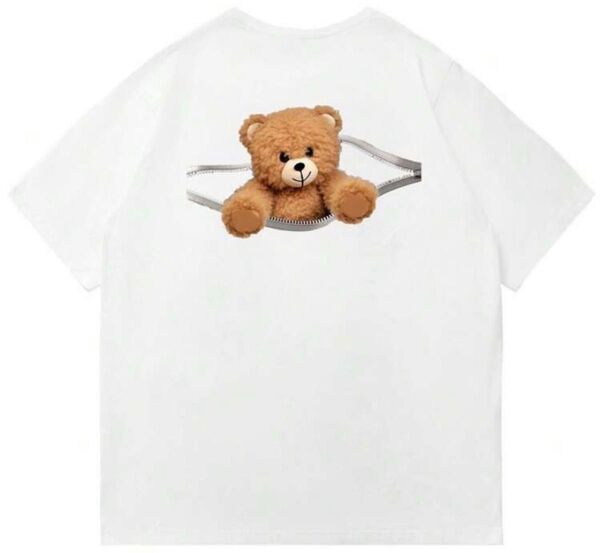 新品未着用 ポケットインベアープリント ドロップショルダーTシャツ ホワイトカラー