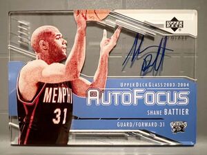 激レア直書 Glass Auto 04 Upper Deck Shane Battier シェーン・バティエー NBA 直筆 サイン Rockets Panini All-defensive Heat 2回優勝