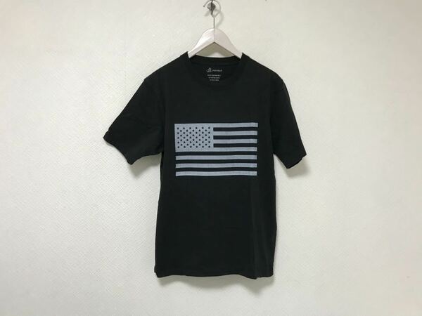 本物ジョンブルJohnbullコットンアメリカ国旗プリント半袖Tシャツメンズサーフアメカジミリタリーワーク黒ブラックM