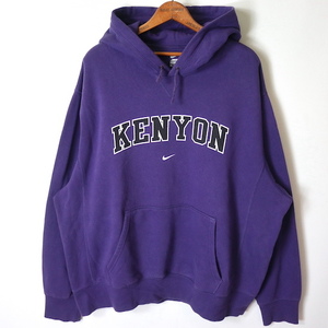 00s NIKE ナイキ KENYON カレッジ プリント スウェット パーカー(メンズ XXL)パープル ケニオン