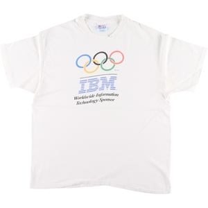 古着 90年代 ヘインズ Hanes OLYMPIC IBM オリンピック アドバタイジングTシャツ USA製 メンズXL ヴィンテージ /eaa371228