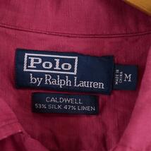古着 ラルフローレン Ralph Lauren POLO by Ralph Lauren CALDWELL 半袖 オープンカラー シルクシャツ メンズL /eaa321982 【SS2309】_画像3