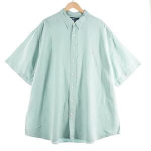 古着 ビッグサイズ ラルフローレン Ralph Lauren 半袖 シルク×リネン ボタンダウンシャツ メンズXXXL /eaa323261 【SS2309】