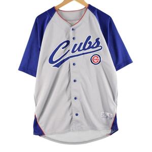 古着 DYNASTY MLB CHICAGO CUBS シカゴカブス ゲームシャツ ベースボールシャツ メンズM /eaa326908 【SS2309】