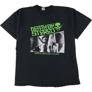 古着 ギルダン GILDAN Death by Stereo デスパイステレオ 両面プリント バンドTシャツ バンT メンズL /eaa326391 【SS2309】