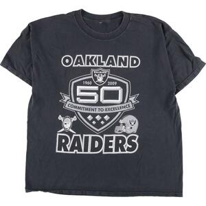 古着 NFL LOS ANGELES RAIDERS ロサンゼルスレイダーズ 両面プリント スポーツプリントTシャツ メンズXL /eaa327270 【SS2309】