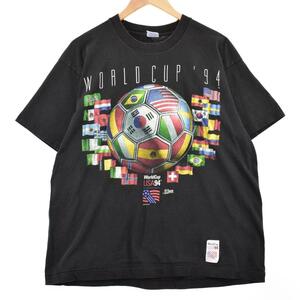 古着 90年代 SALEM WORLDCUP '94 FIFAワールドカップ スポーツプリントTシャツ メンズL ヴィンテージ /eaa320420 【SS2309】