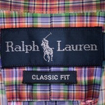 古着 ラルフローレン Ralph Lauren CLASSIC FIT クラシックフィット 半袖 ボタンダウン チェックシャツ メンズL /eaa333030 【SS2309】_画像3