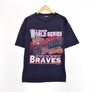 古着 90年代 LOGO7 MLB ATLANTA BRAVES アトランタブレーブス スポーツプリントTシャツ USA製 メンズL ヴィンテージ /eaa326489 【SS2309】