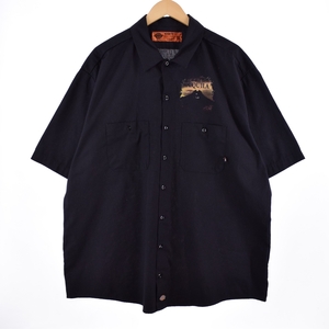 古着 ディッキーズ Dickies バックプリント 半袖 ワークシャツ メンズXXL /eaa337906 【SS2309】