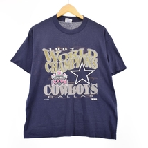 古着 90年代 TRENCH NFL DALLAS COWBOYS ダラスカウボーイズ スポーツプリントTシャツ USA製 メンズL ヴィンテージ /eaa326575 【SS2309】_画像1