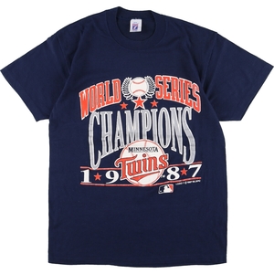 古着 80年代 LOGO7 MLB MINNESOTA TWINS ミネソタツインズ スポーツプリントTシャツ USA製 メンズM ヴィンテージ /eaa326665 【SS2309】