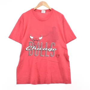 古着 90年代 ヘインズ Hanes NBA CHICAGOBULLS シカゴブルズ スポーツプリントTシャツ メンズL ヴィンテージ /eaa330115 【SS2309】