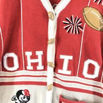 古着 JTWO OHIO STATE BUCKEYES オハイオステート バックアイズ ラミー×コットンニットカーディガン メンズM /eaa371750_画像7