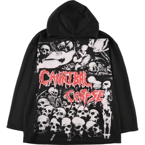 古着 CANNIBAL CORPSE カンニバルコープス バンド スウェットプルオーバーパーカー メンズM /eaa372252