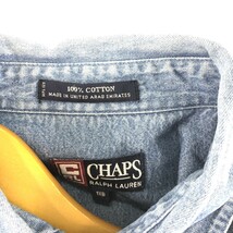 古着 90年代 ラルフローレン Ralph Lauren CHAPS チャップス 長袖 ボタンダウンデニムシャツ メンズXL /eaa373728_画像8