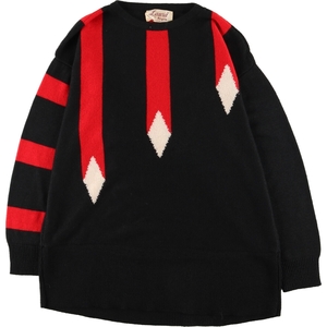  б/у одежда 70 годы Lawla by Alyzia V шея акрил вязаный свитер мужской XL Vintage /eaa371161