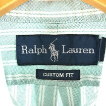 古着 ラルフローレン Ralph Lauren CUSTOM FIT 長袖 ボタンダウンストライプシャツ メンズM /eaa373771_画像3