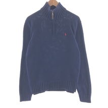 古着 ラルフローレン Ralph Lauren POLO by Ralph Lauren コットンニットハーフジップセーター メンズM /taa001496_画像1