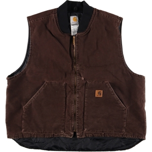 古着 カーハート Carhartt ダック地ベスト USA製 メンズXXL /eaa374921